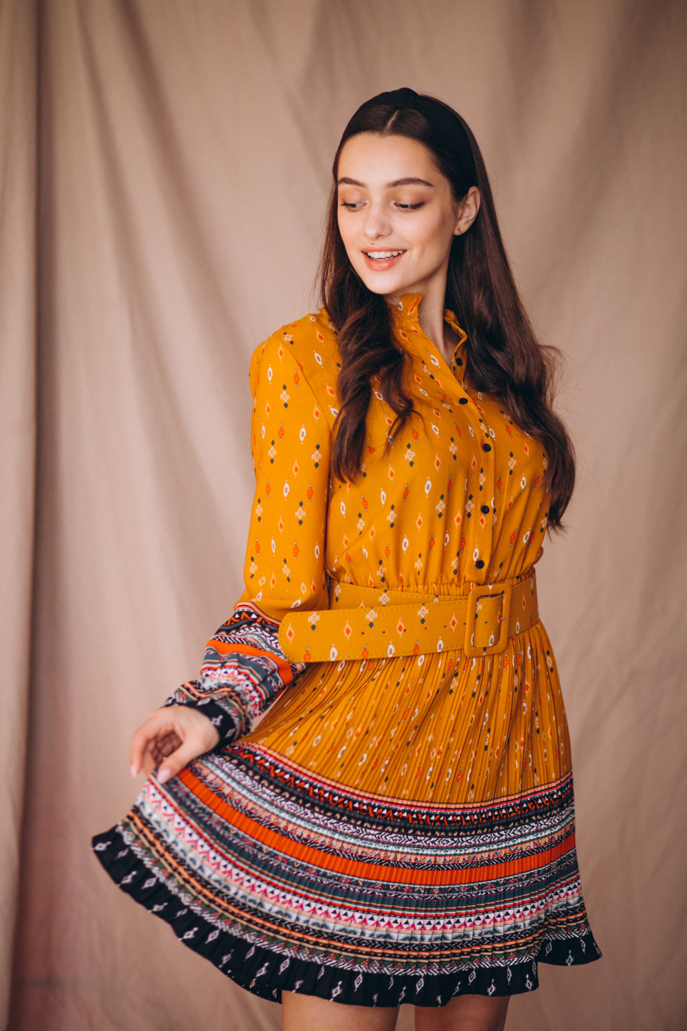 Mustard one piece dress