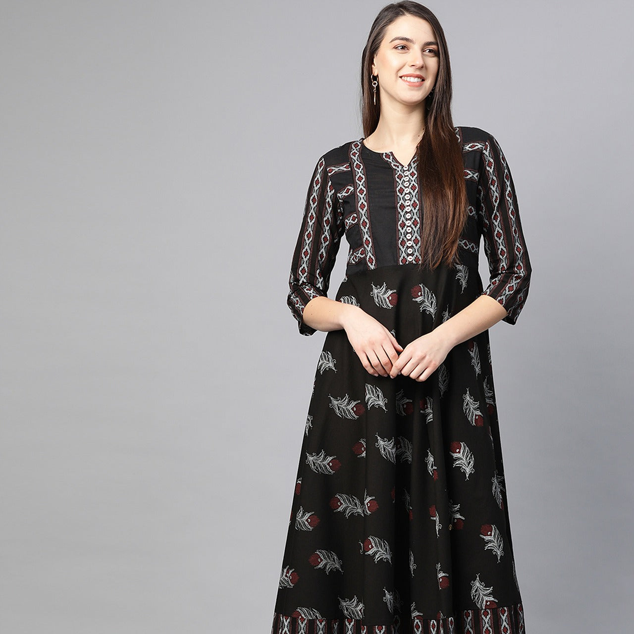 Black Cotton Kurta